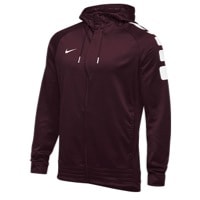 Nike Team Elite Stripe Full Zip Hoodie - Men's - Maroon / White