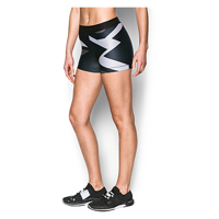 Under Armour HeatGear 3" Compression Shorts - Women's - Black / Silver
