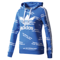 adidas Originals New York Trefoil AOP Slim Hoodie - Women's - Blue / White