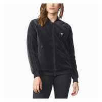 adidas Originals Pharrell Velour Track Top - Women's - Black / Black