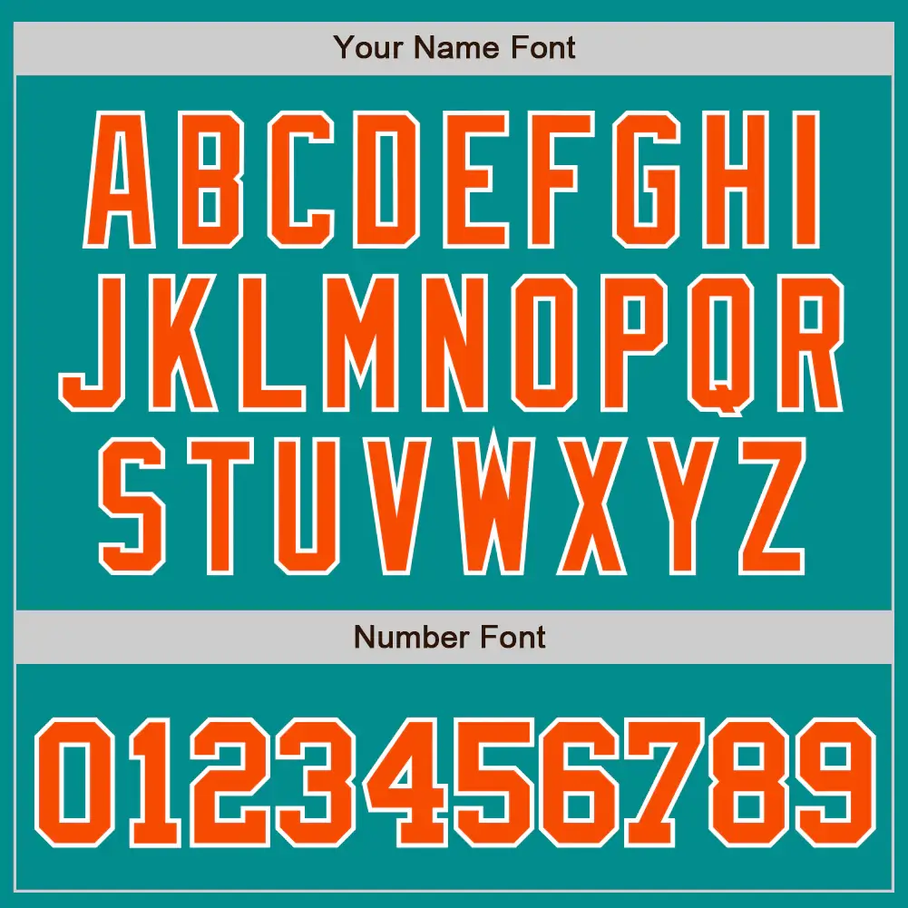 Custom Aqua Baseball Jersey with Orange-White - Image 3