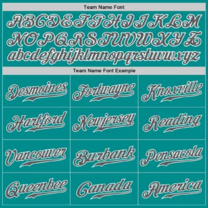 Custom Aqua Baseball Jersey with Steel Gray-White - Image 3