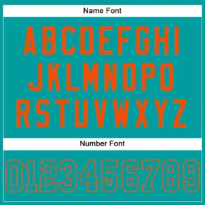 Custom Aqua Mesh Football Jersey with Aqua-Orange - Image 3