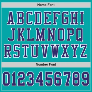 Custom Aqua Mesh Football Jersey with Purple - Image 2