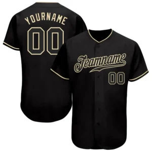 Custom Black Baseball Jersey with Black-Cream