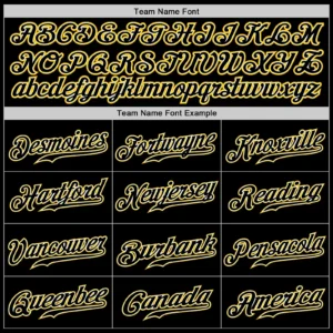 Custom Black Baseball Jersey with Black-Gold - Image 3