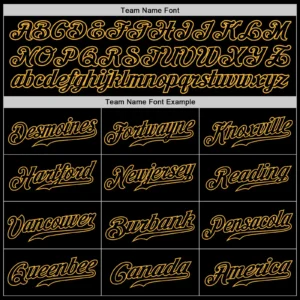 Custom Black Baseball Jersey with Black-Gold - Image 3