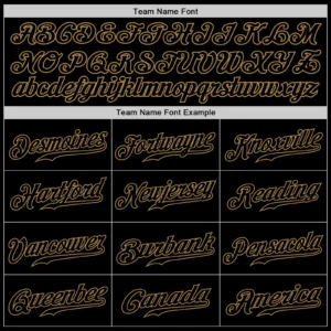 Custom Black Baseball Jersey with Black-Old Gold - Image 3