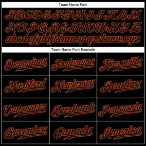 Custom Black Baseball Jersey with Black-Orange - Image 3