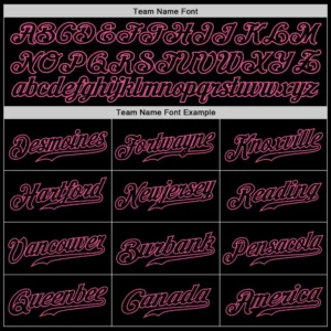 Custom Black Baseball Jersey with Black-Pink - Image 2