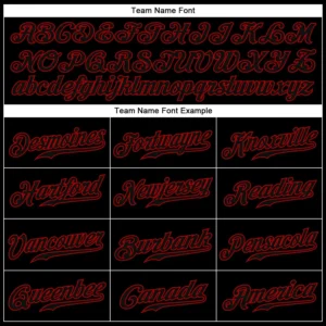 Custom Black Baseball Jersey with Black-Red - Image 3
