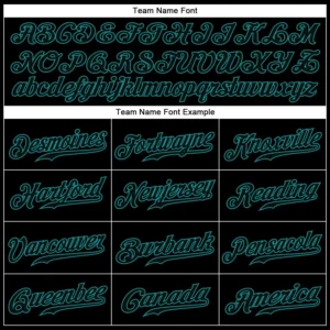 Custom Black Baseball Jersey with Black-Teal - Image 2
