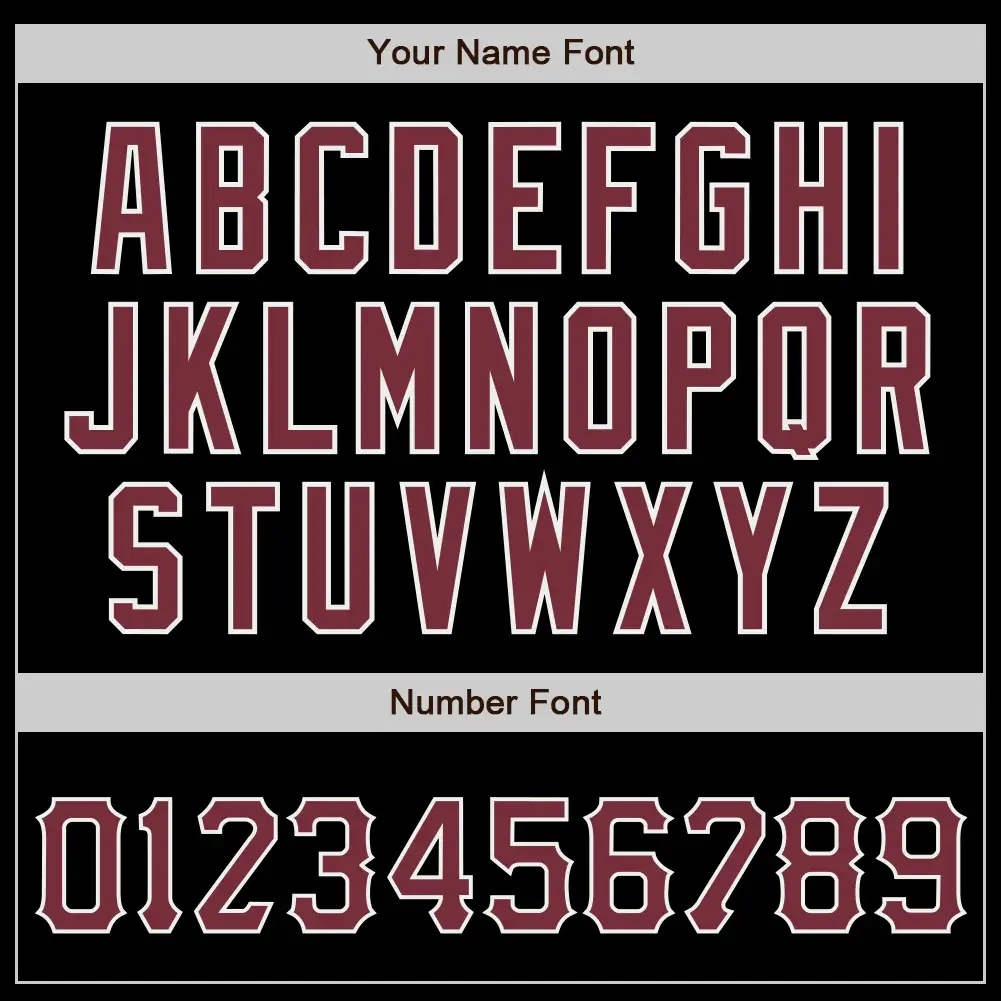 Custom Black Baseball Jersey with Burgundy-White - Image 3
