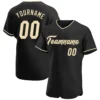 Custom Black Baseball Jersey with Cream