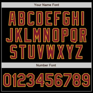 Custom Black Baseball Jersey with Crimson-Gold - Image 3