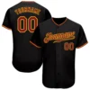 Custom Black Baseball Jersey with Crimson-Gold