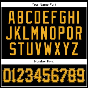 Custom Black Baseball Jersey with Gold - Image 2