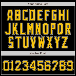 Custom Black Baseball Jersey with Gold-Gray - Image 2