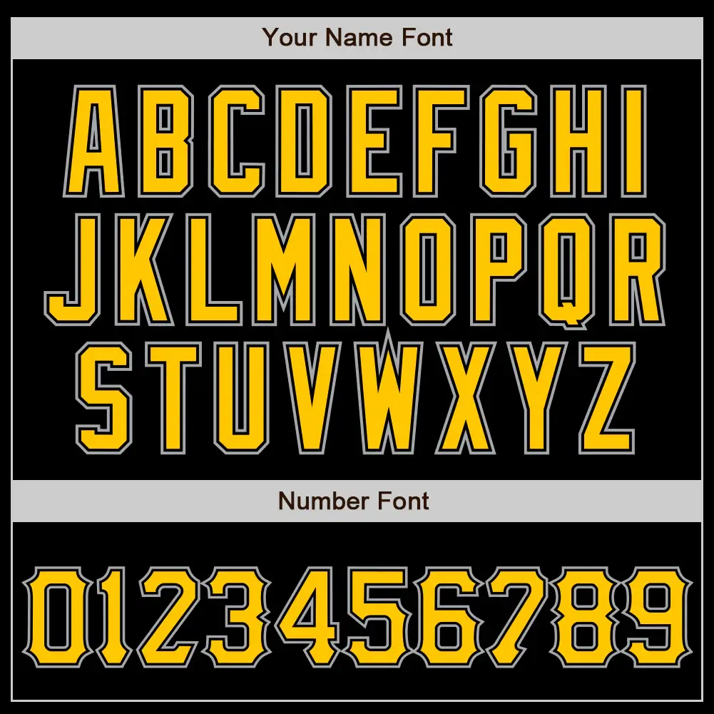Custom Black Baseball Jersey with Gold-Gray - Image 2