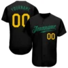 Custom Black Baseball Jersey with Gold-Kelly Geen