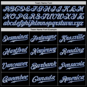 Custom Black Baseball Jersey with Gray-Royal - Image 3