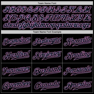 Custom Black Baseball Jersey with Light Blue-Pink - Image 2