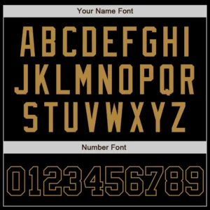 Custom Black Baseball Jersey with Old Gold - Image 2