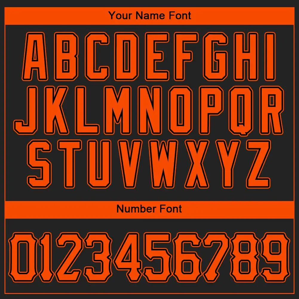 Custom Black Baseball Jersey with Orange - Image 2