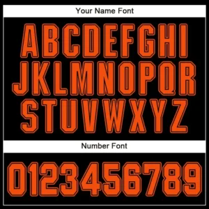 Custom Black Baseball Jersey with Orange - Image 2