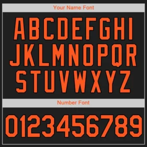 Custom Black Baseball Jersey with Orange - Image 2