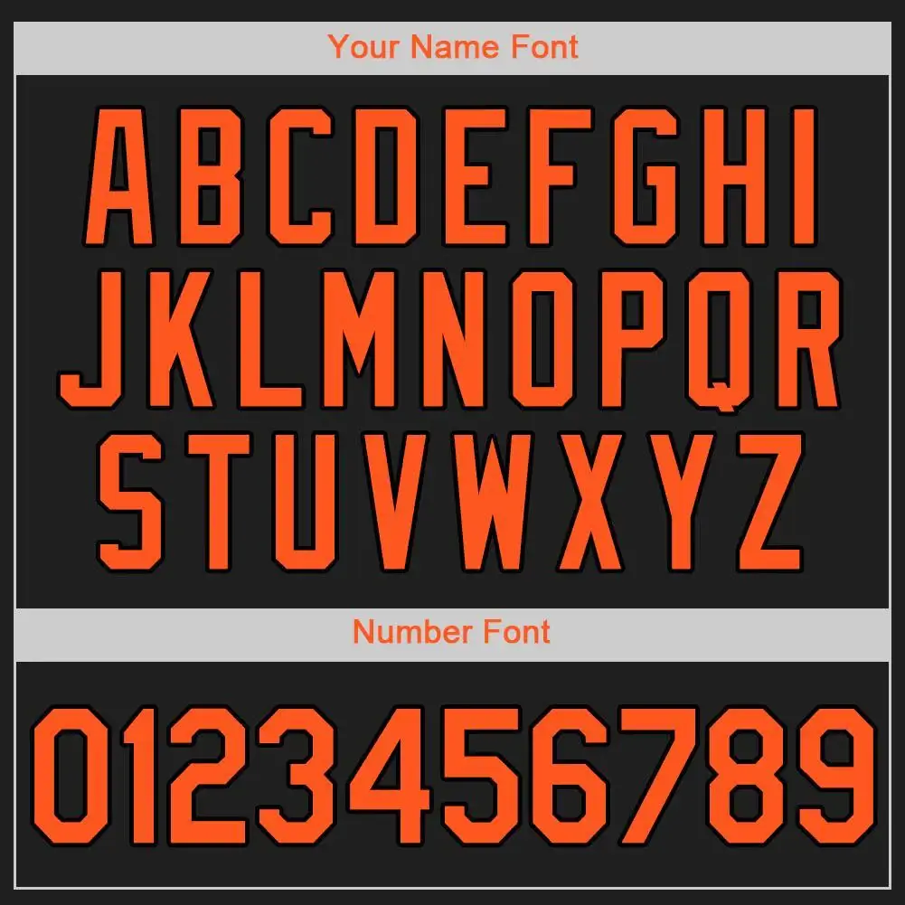 Custom Black Baseball Jersey with Orange - Image 2