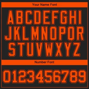 Custom Black Baseball Jersey with Orange - Image 2