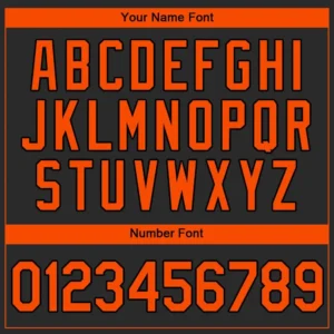 Custom Black Baseball Jersey with Orange - Image 2