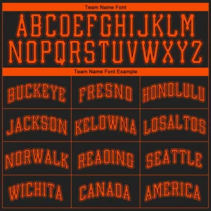 Custom Black Baseball Jersey with Orange - Image 3
