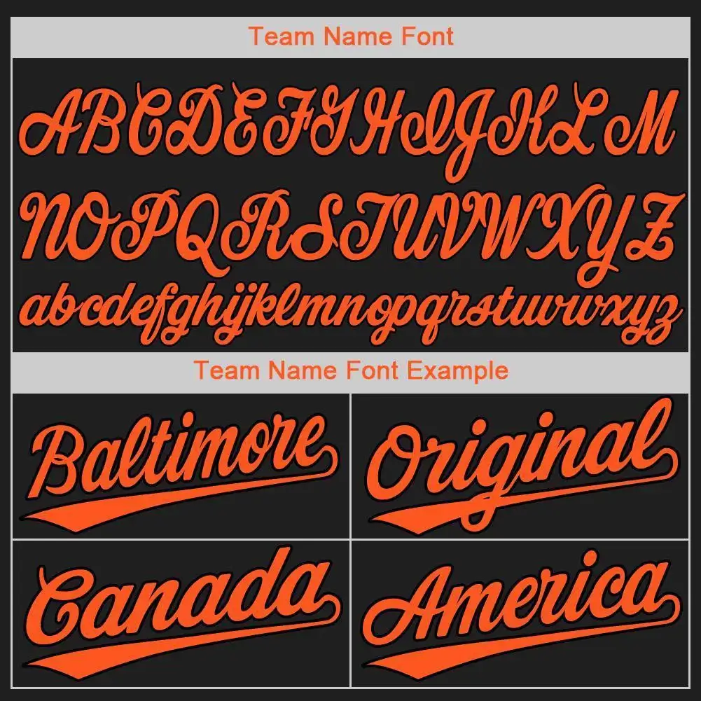 Custom Black Baseball Jersey with Orange - Image 3