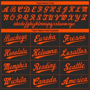 Custom Black Baseball Jersey with Orange - Image 3