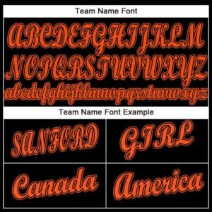 Custom Black Baseball Jersey with Orange - Image 3