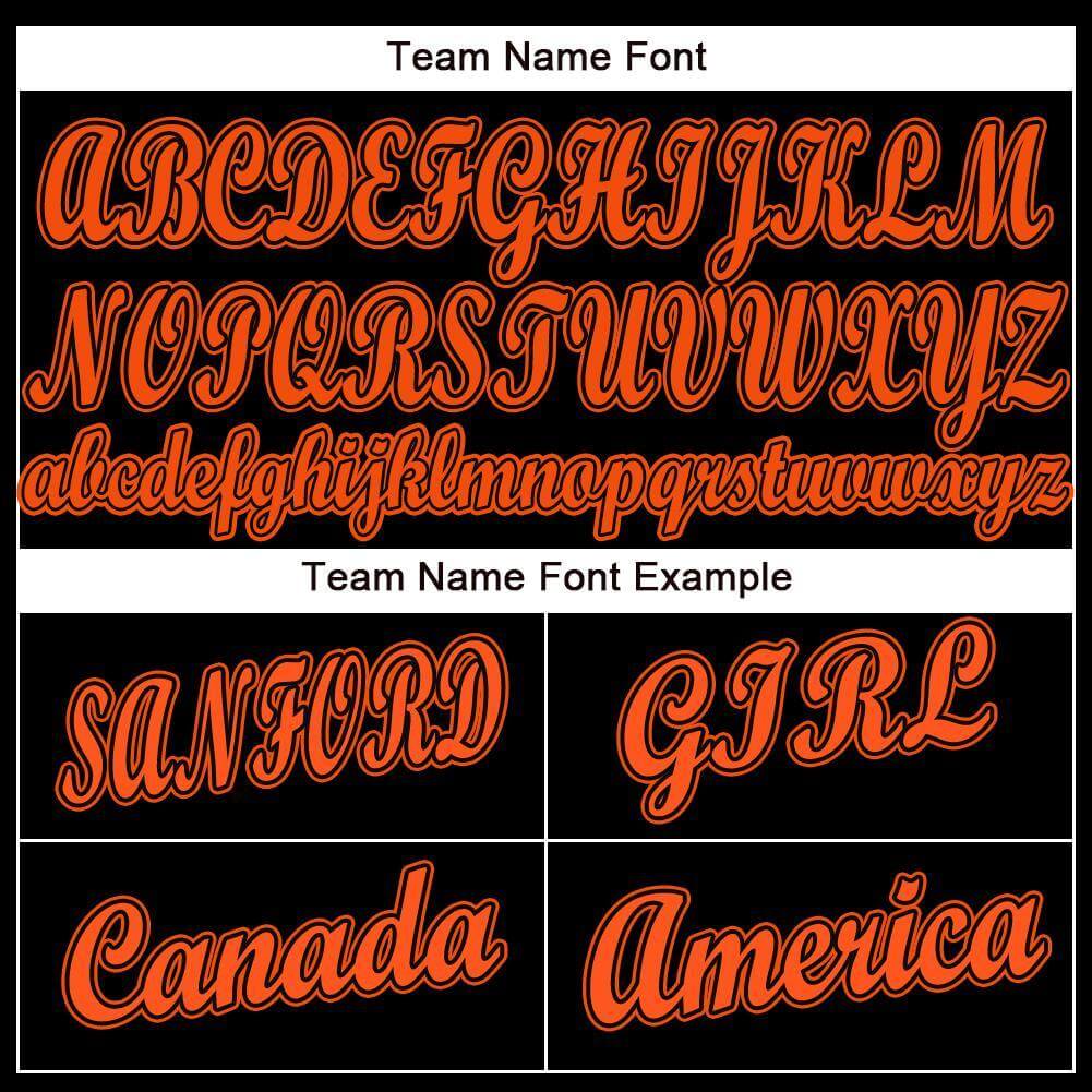 Custom Black Baseball Jersey with Orange - Image 3