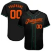 Custom Black Baseball Jersey with Orange-Kelly Green