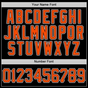 Custom Black Baseball Jersey with Orange-White - Image 2