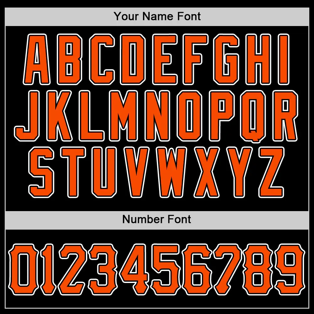 Custom Black Baseball Jersey with Orange-White - Image 2