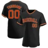 Custom Black Baseball Jersey with Orange-White