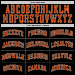 Custom Black Baseball Jersey with Orange-White - Image 3