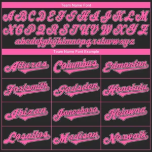 Custom Black Baseball Jersey with Pink - Image 3
