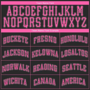 Custom Black Baseball Jersey with Pink - Image 3