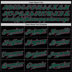 Custom Black Baseball Jersey with Pink-Kelly Green - Image 2