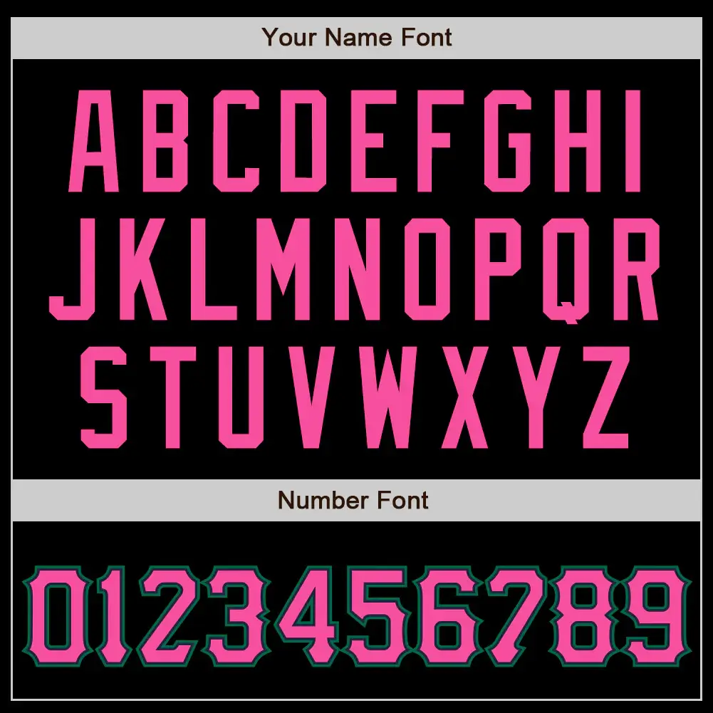 Custom Black Baseball Jersey with Pink-Kelly Green - Image 3