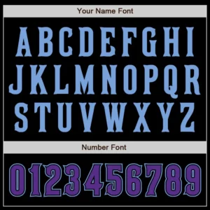 Custom Black Baseball Jersey with Purple-Light Blue - Image 2