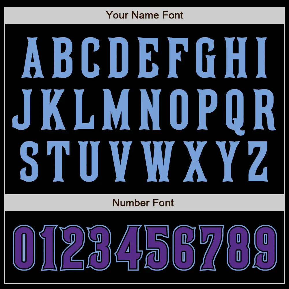 Custom Black Baseball Jersey with Purple-Light Blue - Image 2