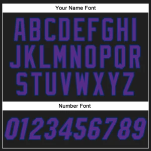 Custom Black Baseball Jersey with Purple-Royal - Image 3